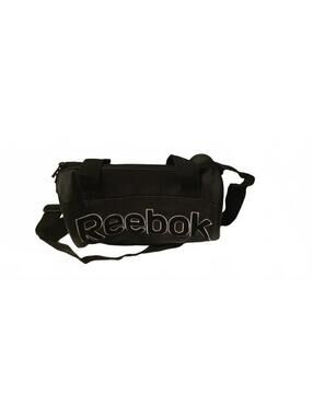Reebok Black Leather Crossbody Bag with Dual Front Pockets